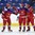 PLYMOUTH, MICHIGAN - APRIL 4: Russia's Anna Shokhina #97 celebrates with Maria Batalova #22 and Alevtina Shtaryova #68 after scoring a first period goal against Germany during quarterfinal round action at the 2017 IIHF Ice Hockey Women's World Championship. (Photo by Matt Zambonin/HHOF-IIHF Images)

